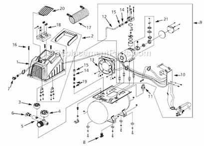 Page A Diagram and Parts List for FP2040 2002 Campbell Hausfeld Compressor